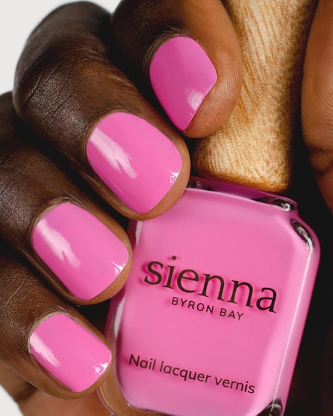 Sienna Byron Bay Spell, Bright Fuchsia Natural Nail Polish, Long-Lasting, Vegan & Cruelty-Free, 10ml – .34 fl oz.