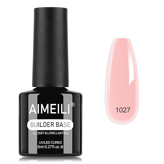 AIMEILI Builder Nail Gel, Hema Free, Cruelty Free, Vegan, Nail Strengthener Enhancement Building Rubber Base Coat for Manicure - BD1027