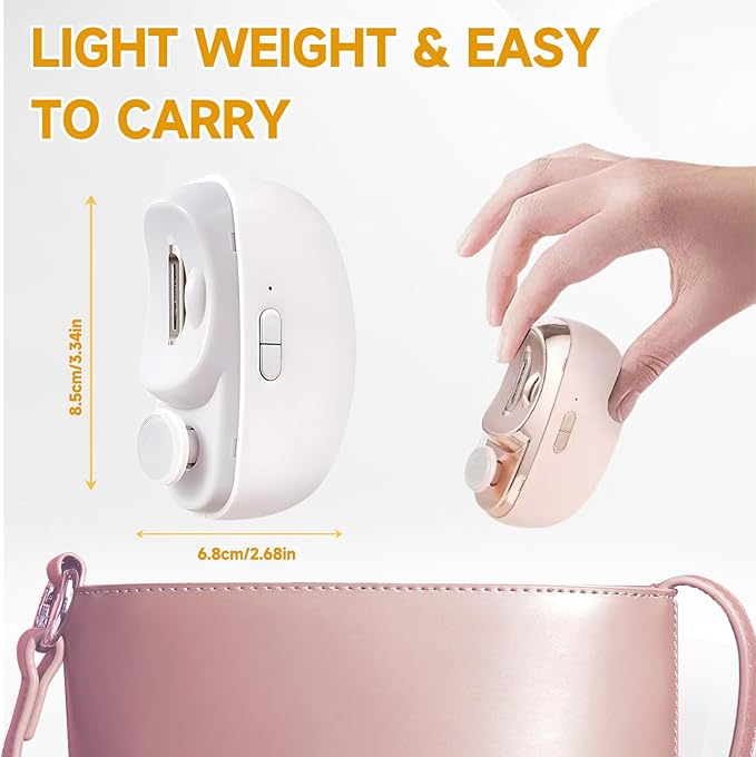 Electric Nail Clippers Toenail Clipper,New 2 in 1 Electric Polishing Automatic Smart Nail Clippers,Nail Trimmer with 2-Speed Adjustable,Fingernail Clipper for Seniors,Men Women,Kids, Adults (White)