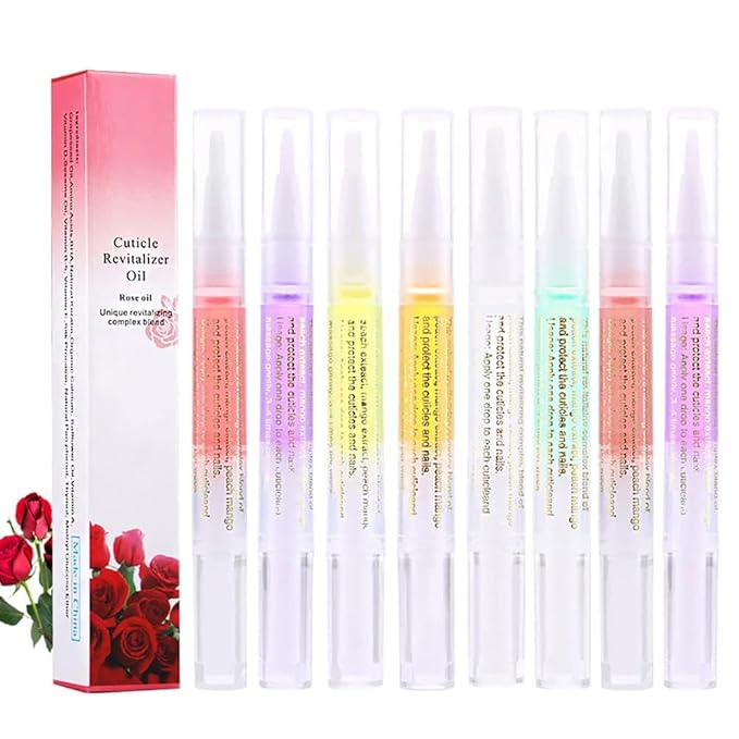 AIJIMEI Cuticle Oil Pens 8pcs Cuticle Oil Nail Oil Cuticle Nail Nutrition Oil Cuticle Oil Pen for Nails Moist Nail Repair Nail Care Essential Oil Moist