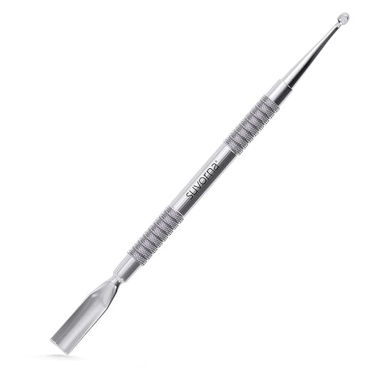 Suvorna Metal Cuticle Pusher Tool & Nail Cleaner Tool, Cuticle Cleaner, Stainless Steel Cuticle Pusher - Fingernail Cleaner for Under Nails and Gel Nail Polish Remover, Nail Cuticle Pusher for Women
