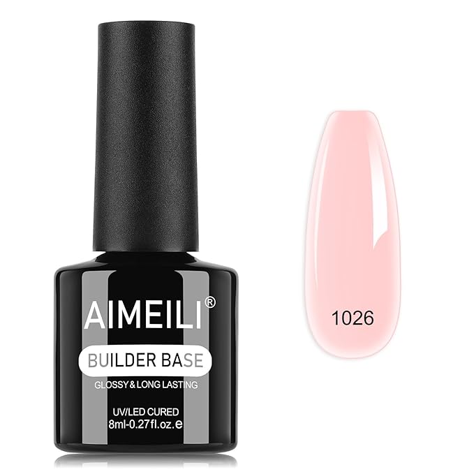 AIMEILI Builder Nail Gel, Hema Free, Cruelty Free, Vegan, Nail Strengthener Enhancement Building Rubber Base Coat for Manicure - BD1026