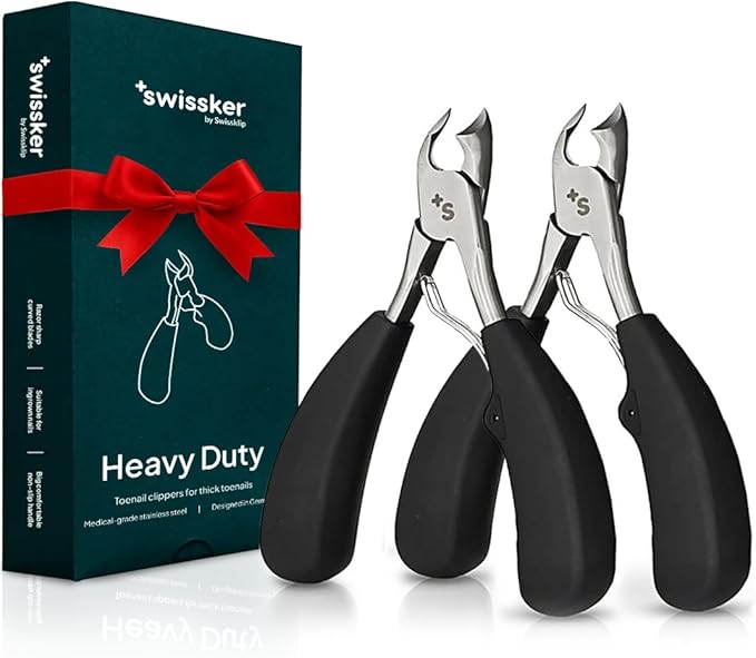Swissklip Toenail Clippers I Heavy Duty Toe Nail Clippers I Toenail Clippers for Thick Nails I Toenail Scissors I Heavy Duty Nail Clippers for Thick Nails (Pack of 2)