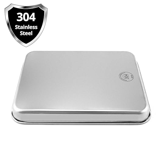 QWORK Stainless Steel Surgical Tray, for Medical Instruments, Tattoo, Surgical Supplies, 10 1/4 x 7 7/8 x 1 inch, 1 Pack