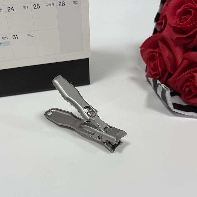 German Stainless Steel Nail & Toenail Clippers for Thick Nails - Heavy Duty Wide Jaw,Safety Lock,Anti-Splash Design for Seniors,Travel (Silver)