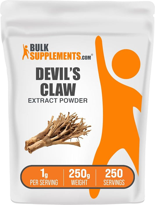 BulkSupplements.com Devil's Claw Extract Powder - from Devil's Claw Root, Herbal Supplement - Vegan & Gluten Free, 1g per Serving, 250g (8.8 oz) (Pack of 1)