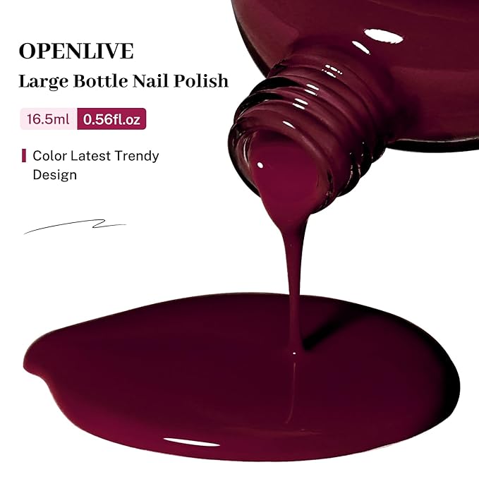 16.5ml Jelly Rose Red Nail Polish Large Volume Quick Dry Nail Polish, Long Lasting Shine, Fingernail Toenail Nail Art DIY Home Travel Nail Art Gift