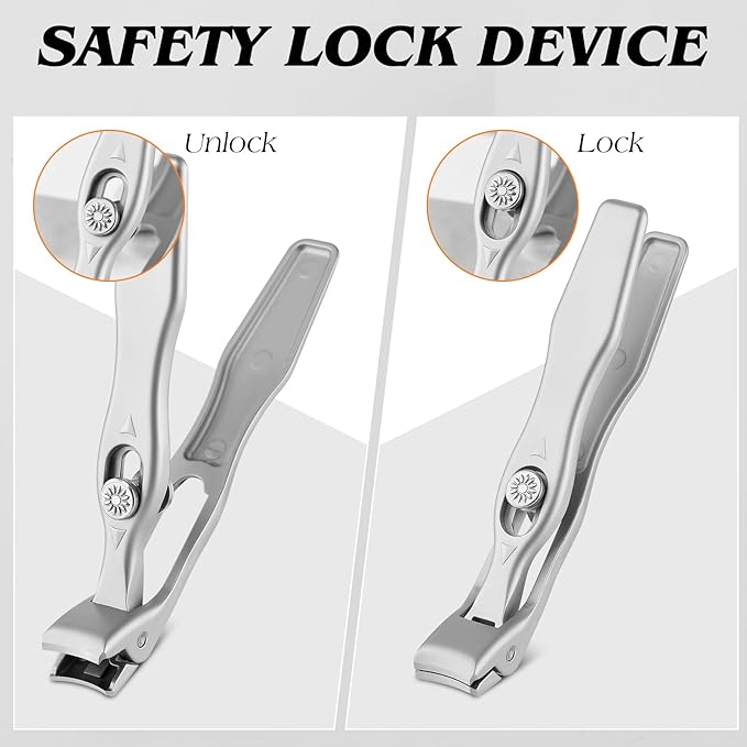 Toenail Clippers for Seniors, Upgraded Professional Long Handled Ingrown Thick Toe Nail Clippers with Wide Jaw for Men, Ultra-Sharp Slanted Nail Cutter Fingernail Clipper Nail Tools for Women