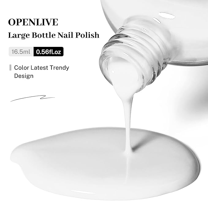 16.5ml Jelly Milky White Nail Polish Large Volume Quick Dry Nail Polish, Long Lasting Shine, Fingernail Toenail Nail Art DIY Home Travel Nail Art Gift