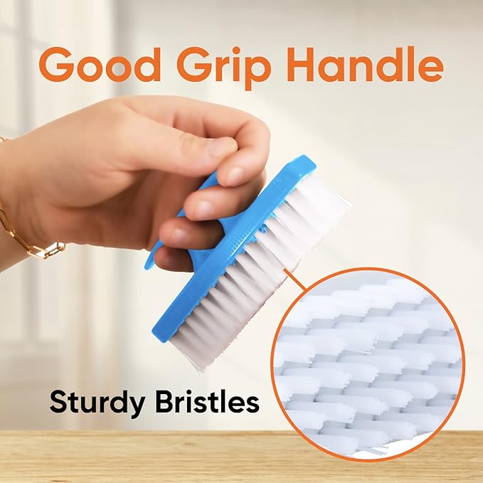 Nail Brush for Cleaning Fingernails, Nail Scrubber Brush, Toe Foot Hands Fingernail Brush Cleaner- Small Scrub Brush- All-Purpose Stiff Cleaning Brush (3 Pack, Blue)