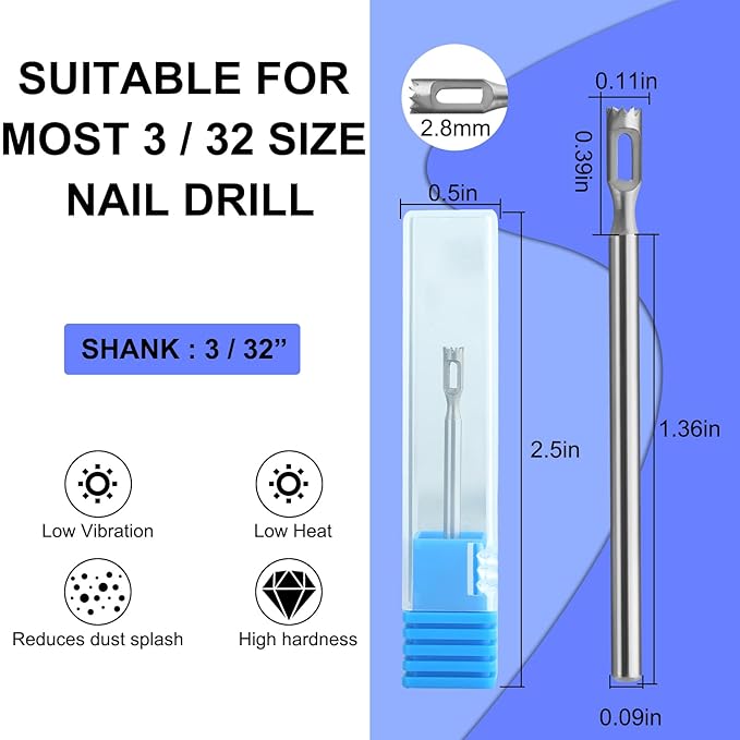 Stainless steel Corn Remover Drill Bit Medical Pedicure Faster Removal Cracked Skin Foot Callus Cuticle Cutter Toothed Bits Sanding Polishing Head,Feet Filing Nails for Manicure (2.8mm)