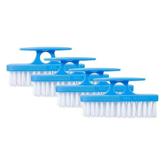 Superio Nail Brush for Cleaning Fingernails, Nail Scrubber Brush, Toe Foot Hands Fingernail Brush Cleaner- Small Scrub Brush- All-Purpose Stiff Cleaning Brush (4, Blue)