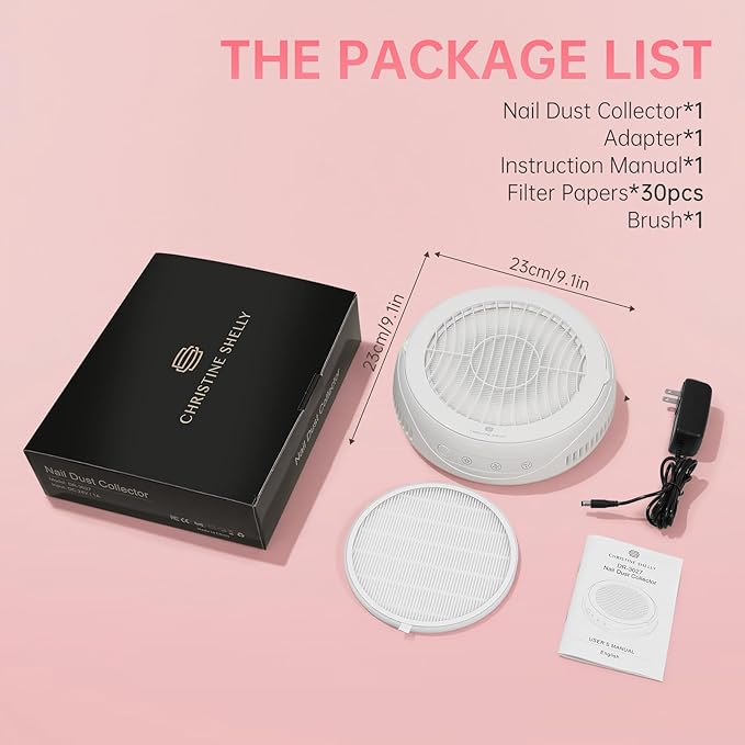 Nail Dust Collector, Cordless Dust Collector Nail Tech, Powerful 4200RPM Vacuum Fan Vent Dust Collector Extractor Dust Suction Machine for Acrylic Nails Polishing, Nail Salon&Home