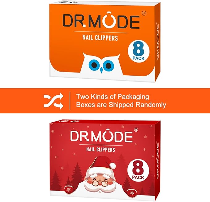 DRMODE Finger Nail Clippers Adult - Christmas Stocking Stuffers 8 Pack Nail Clippers Bulk for Men Women Sharp Travel Toenail Clippers and Fingernail Clipper Set Curved Cutter Trimmer with Nail File
