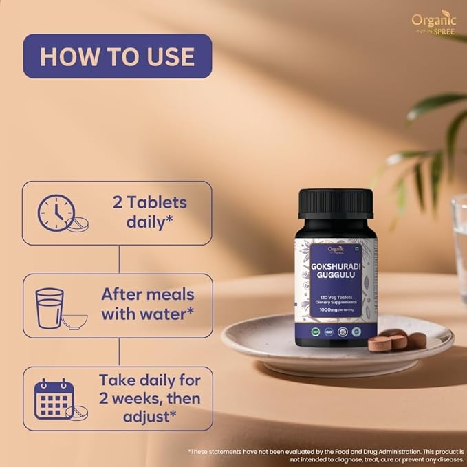 Gokshuradi Guggulu 120 Tablets - May Support Urinary, Bladder Health* - Ayurvedic Formulation - Certified and Vegetarian (1)