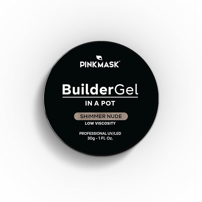 Builder Gel in a Pot 30g Shimmer Nude, Nail Extension/Strengthener in a Jar, Sculpting Gel UV/LED
