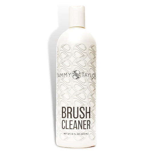 Tammy Taylor Acrylic Nail Brush Cleaner Liquid, Removes Solid Gel Nail Polish, Acrylic Dip Powder, All-in-One Poly Gel Slip Solution + Kolinsky Sable Nail Brush Conditioner, Cleaner & Restorer (16oz)