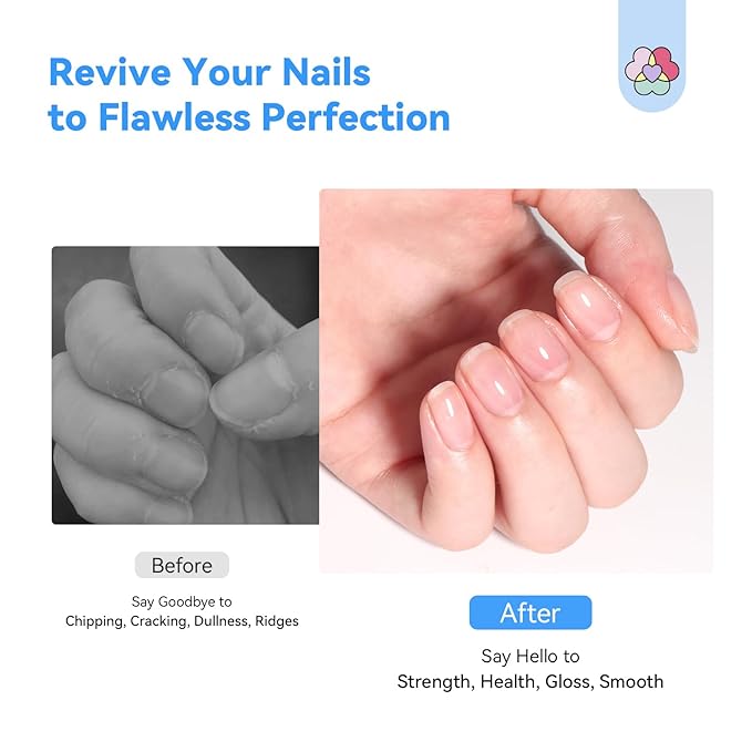 SAVILAND Nail Strengthener: Clear Air Fast Dry Nail Growth for Damaged Nails Transparent Neutral Nail Polish Strengthening Repair Weak & Thin Nails Treatment with Castor Oil Vitamin E 15ml Women Gift