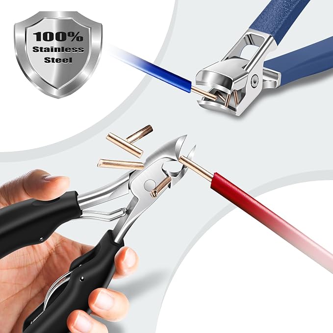 Toenail Clippers for Thick Toenails, DRMODE Heavy Duty Toe Nail Clippers for Thick Ingrown Nails for Seniors with Wide Opening, Professional Fingernail Clipper Nail Cutter Trimmer for Men with Catcher