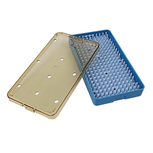 EustomA Autoclavable Instruments Sterilization Tray Case Plastic with Silicone Mat Storage Box S/M/L Size for Instruments/Tools (M)