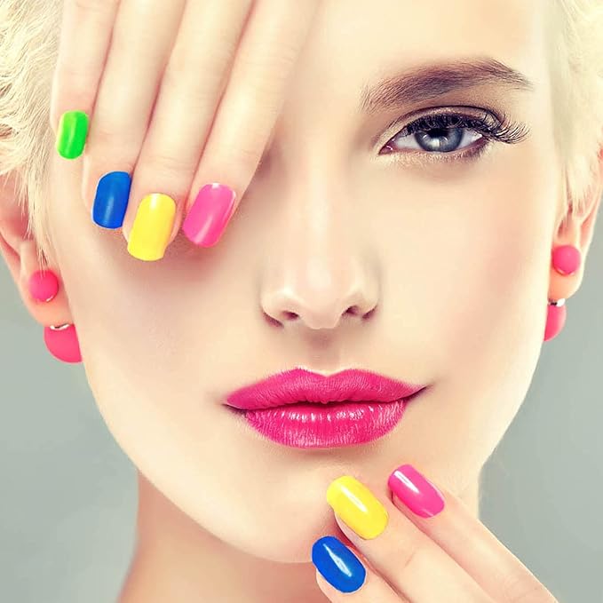 SILPECWEE 224 Pieces 16 Sheets Nail Polish Strips Solid Color Adhesive Nail Stickers Full Nail Wraps for Women Gel Nails Strips Manicure Decals with File (Candy Color)
