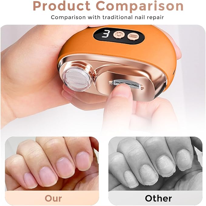 Electric Nail Clippers, 3 in 1 Rechargeable Electric Polishing Automatic Nail Clipper Trimmer with LED Light, Debris Storage, Fingernail Toenail Trimmer