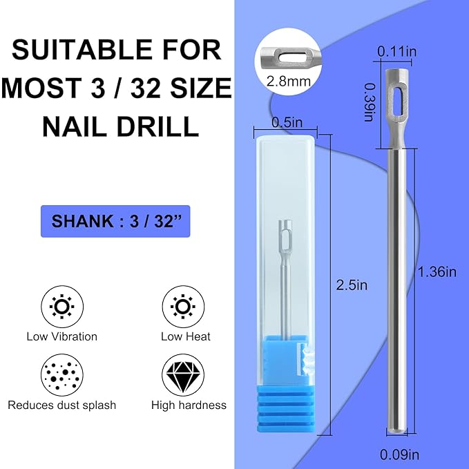 Stainless steel Corn Remover Drill Bit Medical Pedicure Faster Removal Cracked Skin Foot Callus Cuticle Cutter Rotary Bits Tool Sanding Polishing Head,Feet Filing Nails for Manicure (2.8mm)