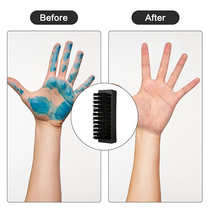 2 Pack Hand Nail Brush for Cleaning Fingernails, Durable Nylon Firm Stiff Bristles Nail Scrubber Brushes for Men Mechanics Gardeners Scrubbing under Fingers Foot Toes Nails Scrub Brush