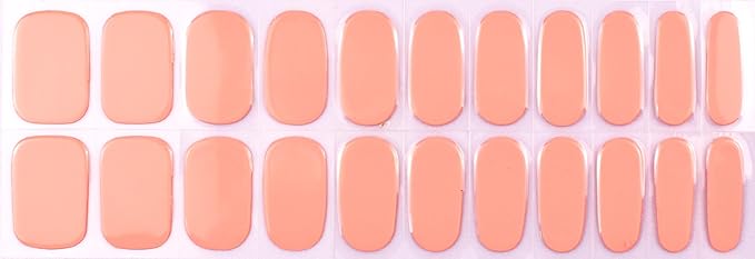 Semi Cured Gel Nail Strips (Light Pink)-22 PCS Wine Red Nail Stickers | Works with Light | Manicure Wraps, Salon Quality & Easy to Use
