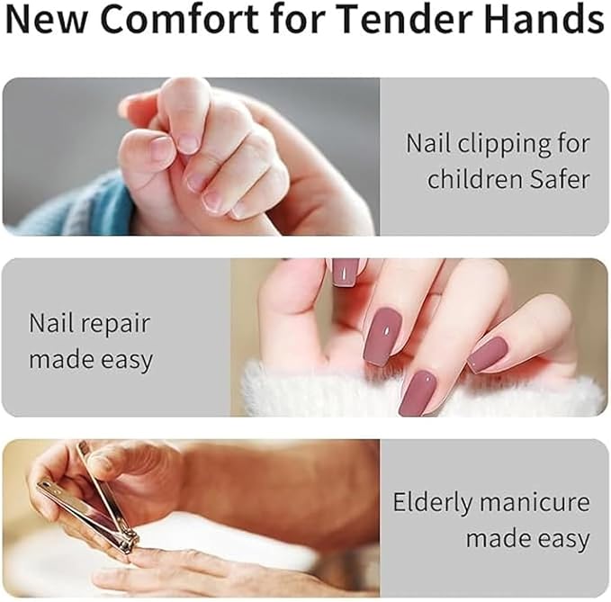 Easy Clip Smart Nail Clipper, 3-in-1 Multi-Functional Electric Nail Clipper, Nail Trimmer Polisher with LED Light & Clip Storage for Baby Kids Adults Seniors