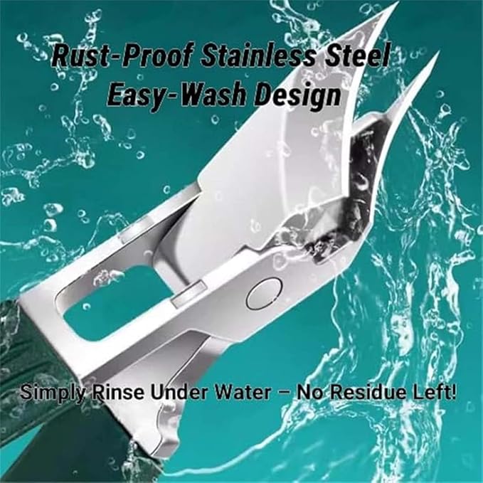 Eagle Beak Beveled Nail Clippers, 3Pcs Wide Jaw Opening Anti-Splash Slanted Nail Clipper, Long Handle Wide Jaw Opening Anti-Splash Slanted Edge Nail Clipper for Thick Nails,Seniors&Ingrown Care(Green)
