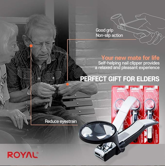 [Made in Korea] ROYAL Smart Nail Clipper with Multi-Features SMC-17, Catcher (Black & Magnifier)