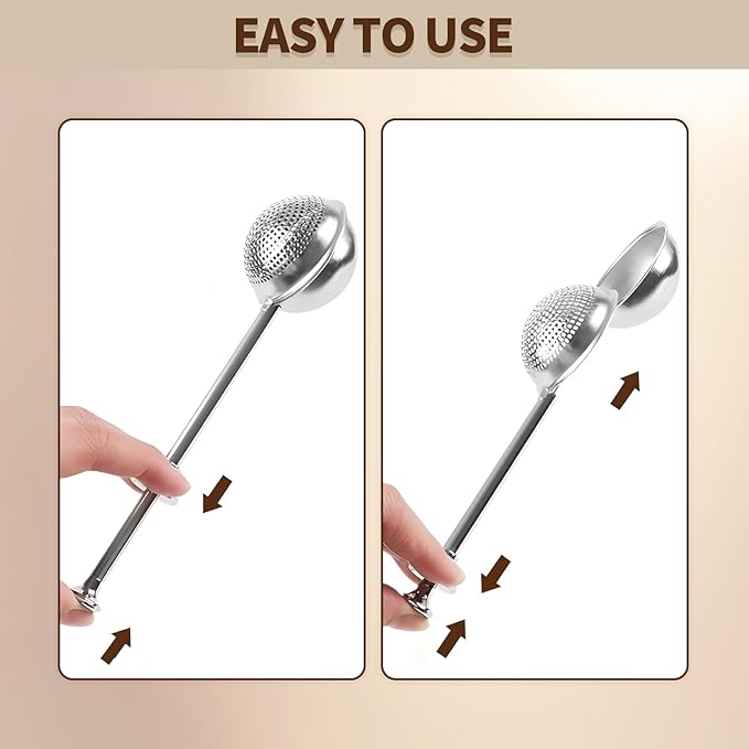 Flour Duster powder sugar shaker duster Stainless Steel Sugar Pick Up and Dust Flour Sifter Powder Sifter with Spring Handle for Baking 2PCS