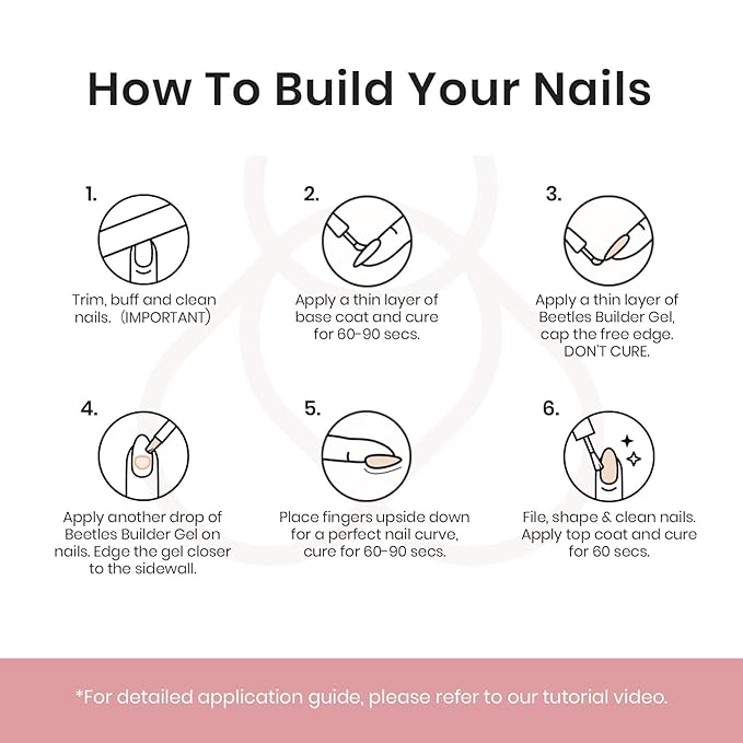 Beetles Builder Gel for Nails, 7 in 1 Nude Brown Colored Strengthener Gel in a Bottle for Fall Nail Extension Building Apex UV LED Lamp Cured DIY at Home Beauty Gift Sets for Women,Base Coat Need