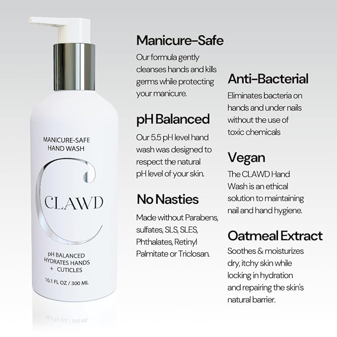 Manicure-Safe Hand Wash for Women - Gentle Hand Soap with Moisturizing Formula - Ideal for Maintaining Manicures, Premium Hand Soaps for Soft and Clean Hands | 300ml/10.14floz