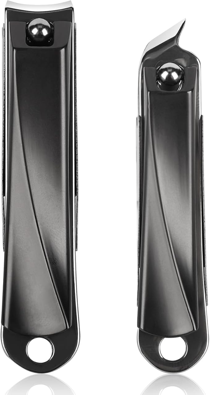 Ingrown Toenail Clippers for Thick Nails (2-Pack) - Professional Grade Stainless Steel Nail Clipper Kit with Anti-Splash Design - Effective Ingrown Nail Removal for Men & Women