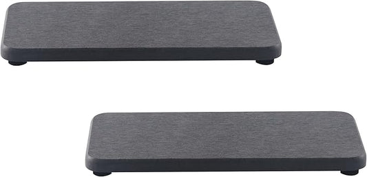 2 Pcs Water Absorbing Stone Trays, Kitchen/Bathroom Sink Soap Dish, Diatomite Tray Used for Hand Soap & Cosmetic Bottles in The Modern Home, 3.5" W x 7.1" L, Dark Gray