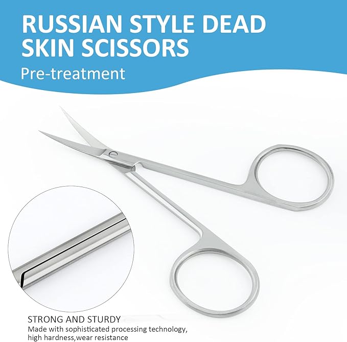 Qunzhao Cuticle Scissors for Women and Men Curved Stainless Steel with Tip Grooming Blades Manicure Nail for Dry Skin Nail Scissors (2)