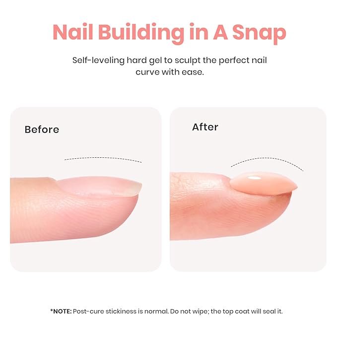 Beetles Builder Gel for Nails,0.5 oz 7 in 1 Nail Thickening Strengthening Building Apex for Beginner DIY Salon at Home,Nude Builder Nail Gel,UV & LED Lamp Cured Needed