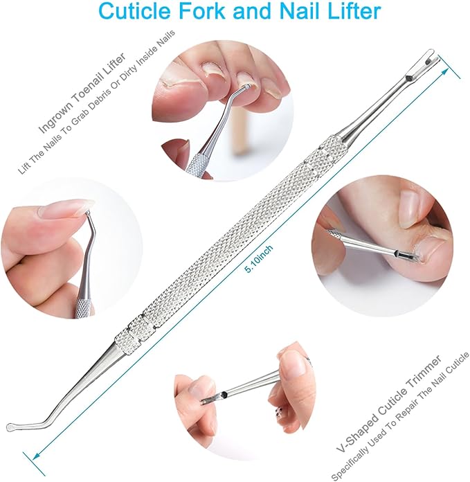 Cuticle Trimmer with Cuticle Pusher Set, 9PCS Professional Cuticle Nippers & Premium Stainless Steel Durable Cuticle Remover Tool Manicure Kit for Fingernails and Toenails