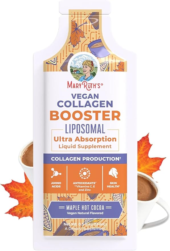 MaryRuth Organics Collagen Booster Liposomal | Sugar Free | Liquid Collagen Booster with VIT C, E, Zinc,Copper&Silica | Skin Care&Joint Support Supplement | Vegan | Non-GMO | Gluten Free | 14 Serving