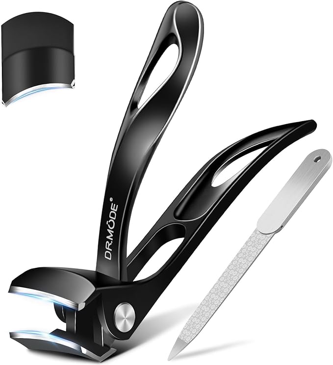 Angled Head Toe Nail Clippers for Thick Nails for Seniors, Slanted Large Toenail Clippers for Men with Wide Jaw, Heavy Duty Sharp Edgy Fingernail Clipper with Long Handle