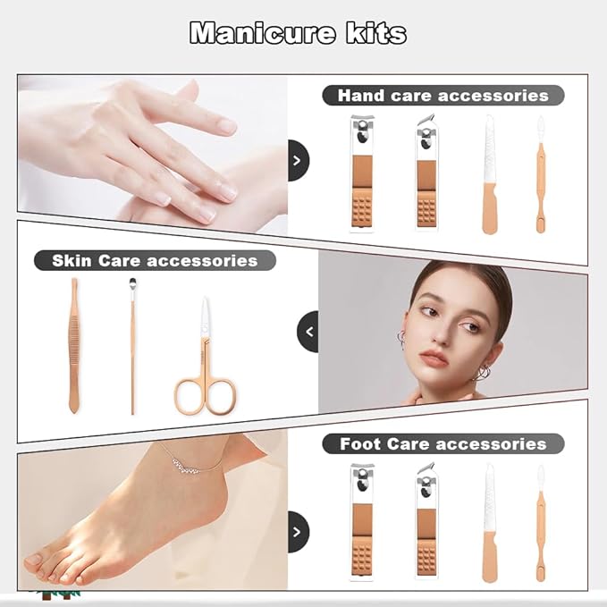 Manicure Kit Christmas Stocking Stuffers for Men, Manicure Set, Nail Clippers Kit, 7 Pcs Manicure Pedicure Kit, Black Nail Care Kit Christmas Gifts for Men Teens Boys Dad Boyfriend Father Women Mom