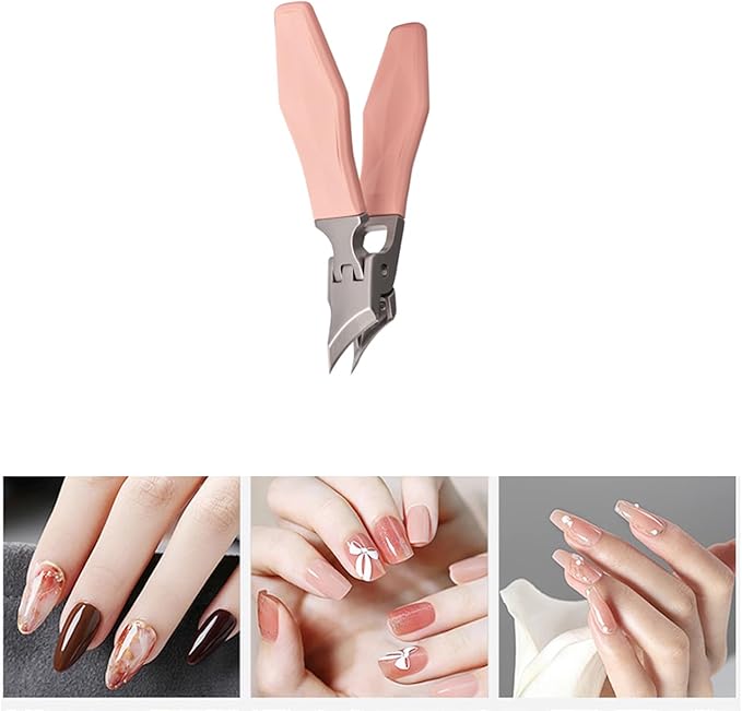 Angled Nail Clippers Pink Eagle Beak Oblique Slanted Curved Thick Professional Nail Clippers for Women Adult Men Ingrown
