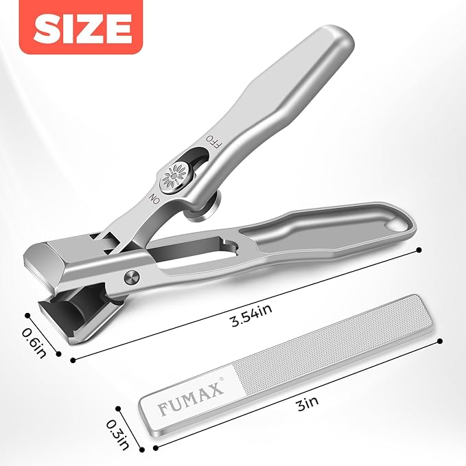 Toenail Clippers for Ingrown Thick Toenails, Large Toe Nail Clippers for Men with Catcher, Heavy Duty Straight Nail Clippers for Seniors with Long Handle & Safety Lock