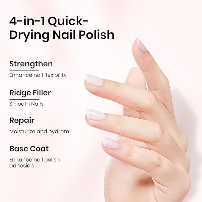 Nail Strengthener and Growth, Nail Repair for Damaged for Hardener Extra Strong, Ridge Filler Natural Nails Polish