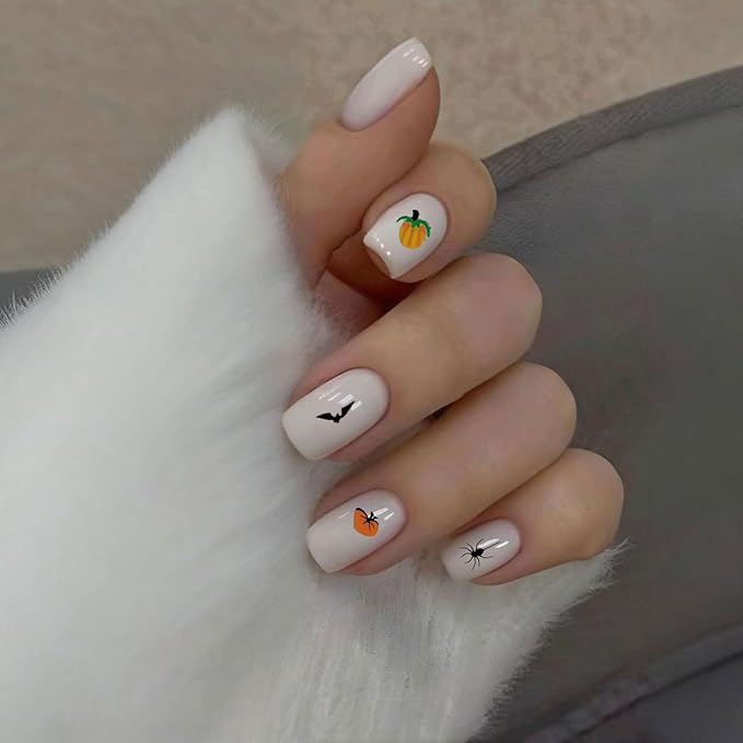 12 Sheets Halloween Nail Stickers - Pumpkin Nail Stickers - Specter Cat Spider Web Bat Nails Art Decals for Halloween Makeup - Spooky Nails Sticker Cosplay Party Supplies