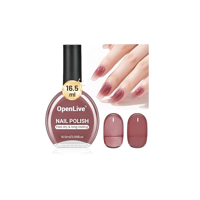 16.5ml Jelly Mauve Red Nail Polish Large Volume Quick Dry Nail Polish, Long Lasting Shine, Fingernail Toenail Nail Art DIY Home Travel Nail Art Gift