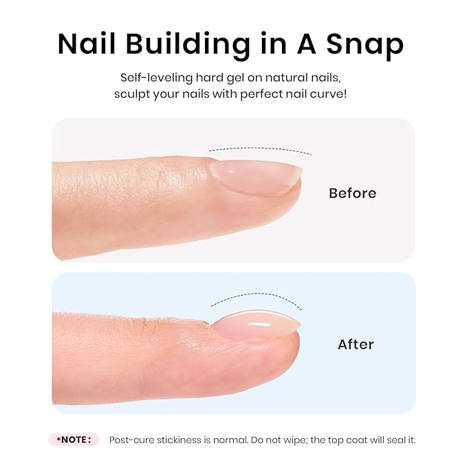 Beetles Builder Gel,7 in 1 Clear Builder for Nail Apex Strengthener Thickening for Weak Nails LED Lamp Cured Rhinestone Glue Gel Polish in a Bottle DIY Salon at Home for Beginner