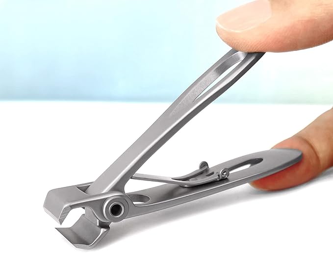 Straight Nail Clippers for Men Heavy Duty Toenail Clippers for Seniors Thick Toenails, Wide Jaw Opening Large Ultra Sharp Fingernail Cutter, Stainless Steel (Flat Edge-S)